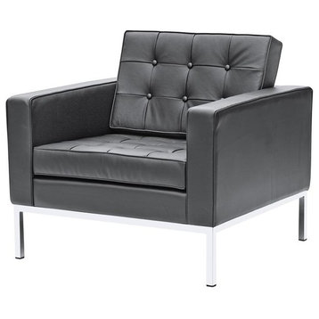 Aron Living Lounge Leather Chair, Black