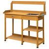 Convenience Concepts Deluxe Potting Bench in Off White Light Oak Wood Finish