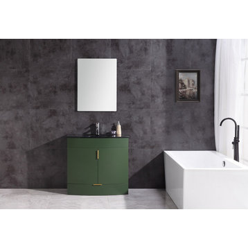 36" Vogue Green Bathroom Vanity - Pvc