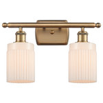 Innovations Lighting - Hadley 2-Light Bath Vanity-Light, Brushed Brass, Matte White - A truly dynamic fixture, the Ballston fits seamlessly amidst most decor styles. Its sleek design and vast offering of finishes and shade options makes the Ballston an easy choice for all homes.