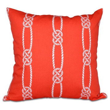 Tom Foolery, Stripe Print Pillow, Orange, 20"x20"