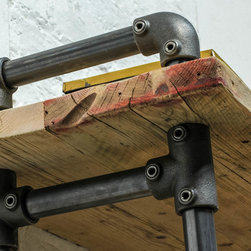 Pourreza Reclaimed Scaffolding & Pipe Industrial Desk with Cupboards & Shelves - Bookcases