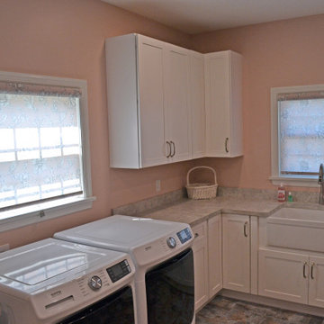 Custom Roller Shades in a Laundry Room