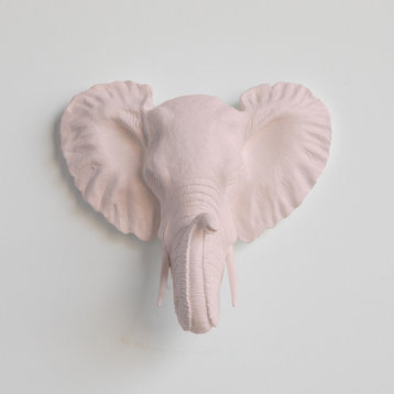 Faux Mini Elephant Wall Decor, Light Pink