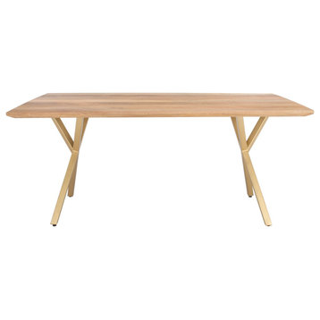 Safavieh Couture Barron Rectangle Dining Table Natural/Gold