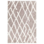 Chandra - Aerona Contemporary Area Rug, Gray, 5'x7'6" - Update the look of your living room, bedroom or entryway with the Aerona Contemporary Area Rug from Chandra. Handwoven by skilled artisans, this interior area rug features authentic craftsmanship and beautiful hues of gray and white. The rug has a 2" pile and is sure to make an alluring statement in your home.