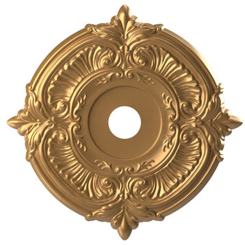 22"OD Attica Ceiling Medallion, Bright Coat Gold