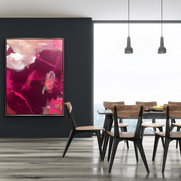 Rosy- Abstract Painting Original Contemporary pink Modern, Large minimal Artwork