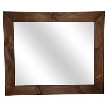 Shiplap Style Vanity Mirror, Early American, 42" X 30", Horizontal