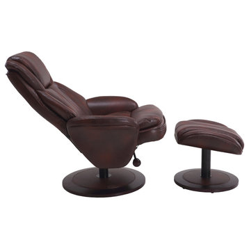 Nova Recliner and Ottoman in Whisky Air Leather