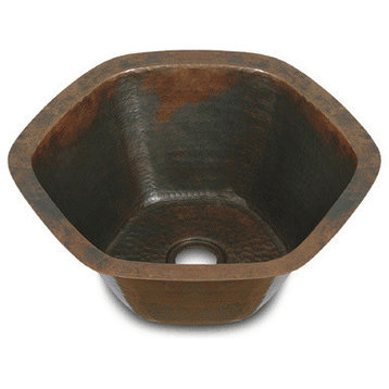 16" Hexagon Copper Sink For Bar Or Prep Use
