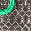 Ourika Moroccan Geometric Indoor/Outdoor Rug, Black/Gray, 2x10