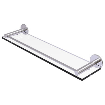 Fresno 22" Glass Shelf with Vanity Rail, Polished Chrome