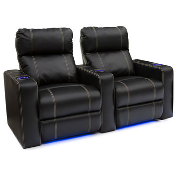 Seatcraft Dynasty Home Theater Seating Leather Gel Power Recline, Row of 2