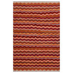Bareens Designer Rugs - Modern Turkish Kilim Shumaker Hand-Woven Wool Rug - 5'0'' x 6'5'' - Elevate the elegance of your home with this stunning hand-woven tribal Kilim wool rug. Meticulously crafted on a loom by the Nomad Turkman people using hand-spun wool and 100% natural vegetable dyes, these rugs are recognized for their repetitive geometric patterns, incorporating naturalistic floral and traditional designs. The contemporary fashion palette results in bold, sharp patterns that are incredibly versatile, as the pattern is the same on both sides. These reversible rugs feature a lighter shade on one side and brighter colors on the other, providing versatility according to preference. These unique rugs are made by knotting short strands of different colors onto the warps and securing them by tightly pressing the wefts. The designs are created by interweaving the various colored wefts and warps. Kilims are known for their exceptional durability and versatility, making them truly unique rugs.  Product Details    Rug Size: 5'0'' x 6'5''  Material: 100% Wool  Style: Kilim, Flat Weave, Dhurrie, Turkish, Southwestern, Rustic, Tribal  Colors: Rust, Beige, Purple, Blue  Weave Type: Hand-Woven, Handmade  Pile Height: Less than 0.25 inch