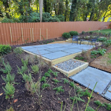 Conservation garden and concrete paver patio installation