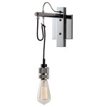 Maxim Lighting - Maxim Lighting 12143PC Swagger - One Light Wall Sconce - As basic as it gets. A cast socket finished in Polished Chrome is mounted at the end of a black fabric cord. All but the single pendant is supplied with connectors to attach to the ceiling which allows for customer configuration. Choose from our assortment of decorative bulbs or add the optional metal shade to complete the look.