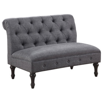 Lauryn Tufted Chesterfield Loveseat, Gray