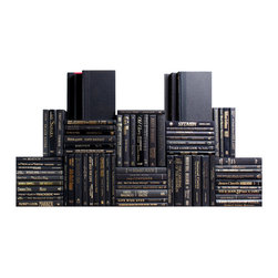 Booth & Williams - Modern Book Wall Set, Onyx/Gold, Set of 75 - Books