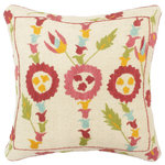 Bareens Designer Rugs - Shabby Chic Appleby Kilim Suzani Handmade Pillow - Embellish your home with this timeless casual chic handmade Suzani Embroidered pillow made with gorgeous soft luxurious color pallet and an intricate design. Handmade pattern with beautiful color combination and unique majestic intricate design this handmade pillow is a mesmerizing addition to any d�cor. An intricate design and exquisite coloration make this handmade pillow a standout piece in any decor.