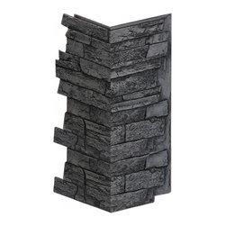 142-36-BRIGHTON WIDE STACKED STONE CORNER 36"H X 11"W X 1 1/4"D - Wall Panels