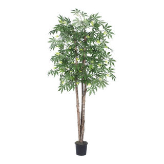 Vickerman TEX1870-RG 7' Artificial Japanese Tree Gray Round Plastic ...