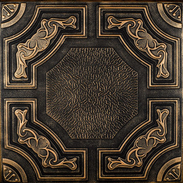 Evergreen, Styrofoam Ceiling Tile, 20x20, # R28c, Black Gold