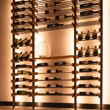 Backlit Floor-to-Ceiling Wine Wall
