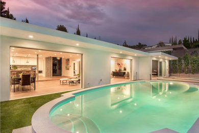 Home design - mid-century modern home design idea in Los Angeles