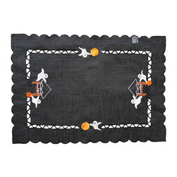 Xia Home Fashions - Haunted House Embroidered Cutwork Placemats, Set of 4 - Placemats