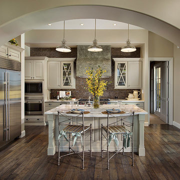 Painted Cabinets With Natural Elements