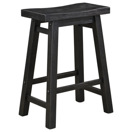 Sonoma Saddle Seat Counter Stool, Black Charcoal, 24", Single