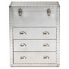 Glannant French Industrial Silver Metal 3-Drawer Accent Storage Chest