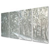 Forest in Gray Hand-Painted Aluminum Metal Wall Art Set of 4