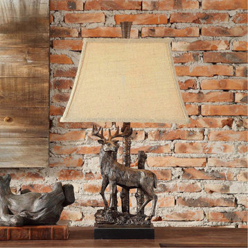 Deer 1 Light Table Lamp, Resin Bronze