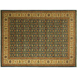 Bareens Designer Rugs - Turkish Knotted Istanbul Vannesa Blue/Ivory Wool Rug - 10'3'' x 14'1'' - Designed with a mesmerizing intricate traditional motif this glorious hand knotted rug is a masterpiece that will fill any space with sophistication and grace. An exhilarating color pallet with an elaborate design, this masterpiece features luxurious hand spun wool with all vegetable dyes to add comfort and style to your decor. The design, color and beautiful chromatic composition with a sheen in traditional and transitional designs, exude beauty, elegance and quality make this rug a masterpiece of its own.