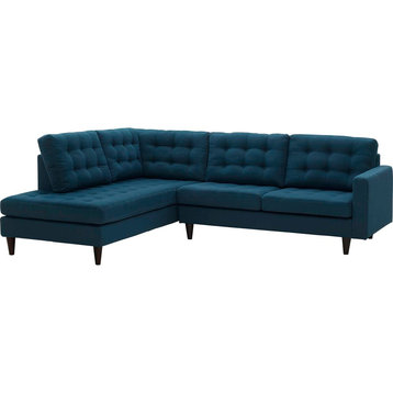 Modern Contemporary Urban Living Sectional Sofa, Navy Blue