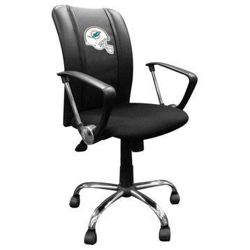 Miami Dolphins Helmet Task Chair With Arms Black Mesh Ergonomic