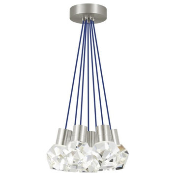 Kira Ceiling Pendant, 7-Light, LED, Satin Nickel, 15"W
