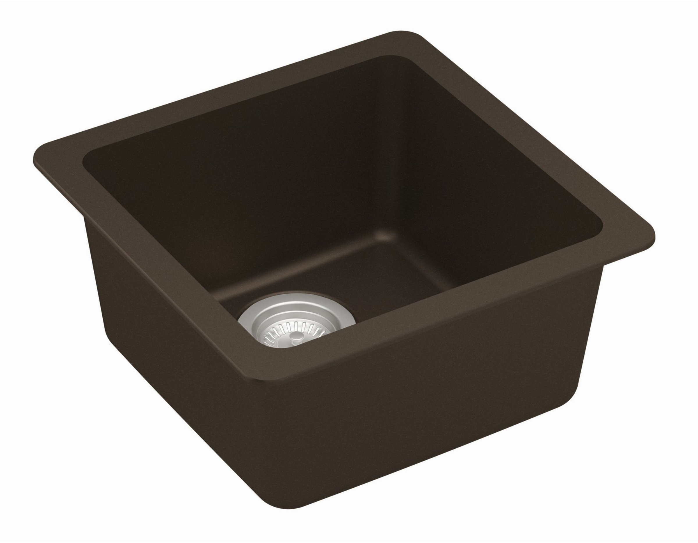 Karran Undermount Quartz Composite 17" Bar Single Bowl Sink, Brown