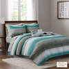 Madison Park Essentials Saben 8 Piece Quilt Set With Cotton Bed Sheets, Aqua