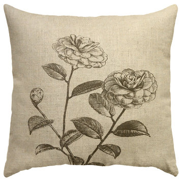Botanical Linen Pillow IX, 18"x18"