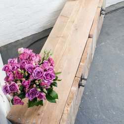 Josh Long Low 4 Door Reclaimed Scaffolding Board Media Unit with Steel Handles - Storage Cabinets