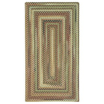 Bangor Concentric Braided Rectangle Rug, Sandy Beige 3'x3'