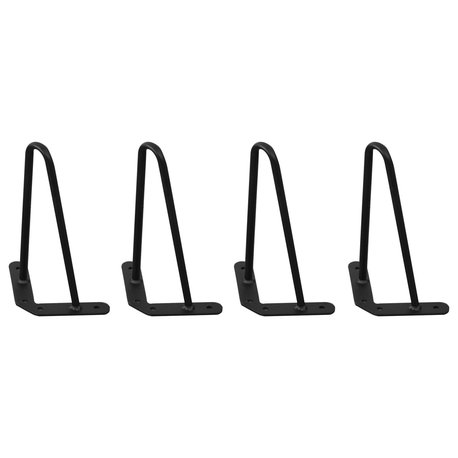 Serenta Hairpin Metal Table Legs, 4-Piece Set, Black, 10"