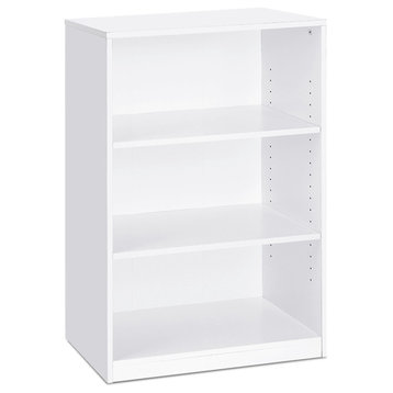 Furinno Jaya Simple Home 3-Shelf Bookcase, White