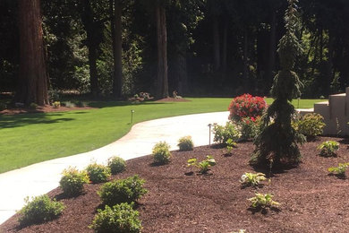 This is an example of an expansive full sun formal garden for summer in Portland.