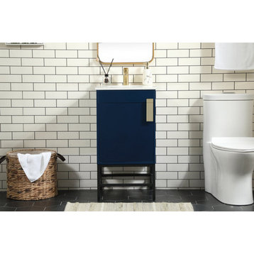 19" Modern Blue-Light Bathroom Vanity