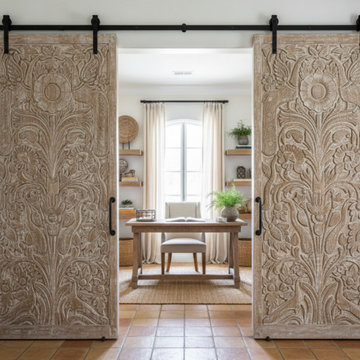 Armoires and Carved Barn Doors Collide in This Edgy California