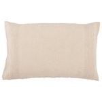 Jaipur Living - Jaipur Living Rosario Solid Blush Lumbar Pillow, Down Fill - Sophisticated simplicity defines the texturally inspiring Taiga collection. Crafted of soft linen, the Rosario pillow boasts a light blush colorway. Subtle pleat details offer interest and tailored elegance to this plush accent.